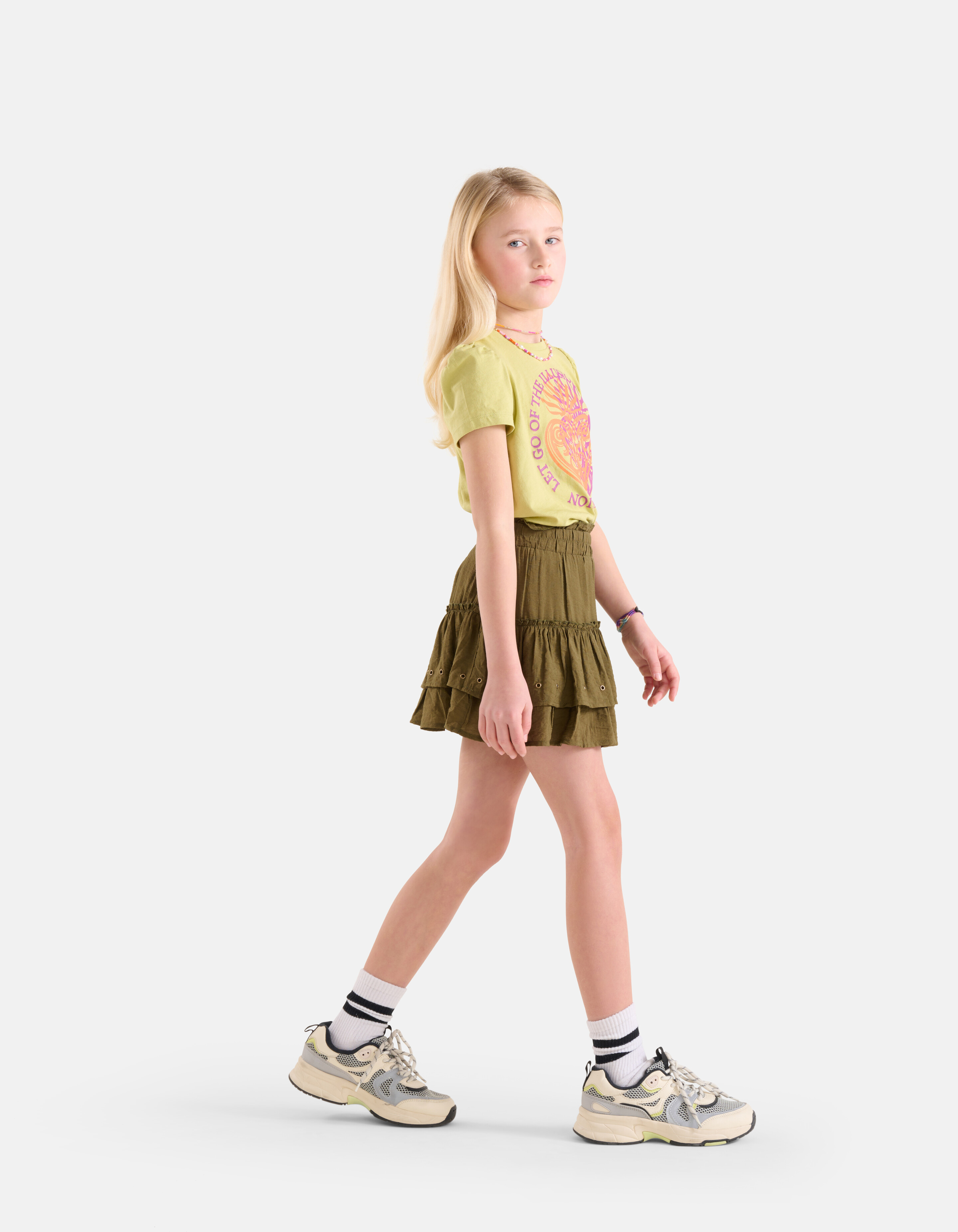 Printed Pofmouwen T-shirt Groen SHOEBY GIRLS