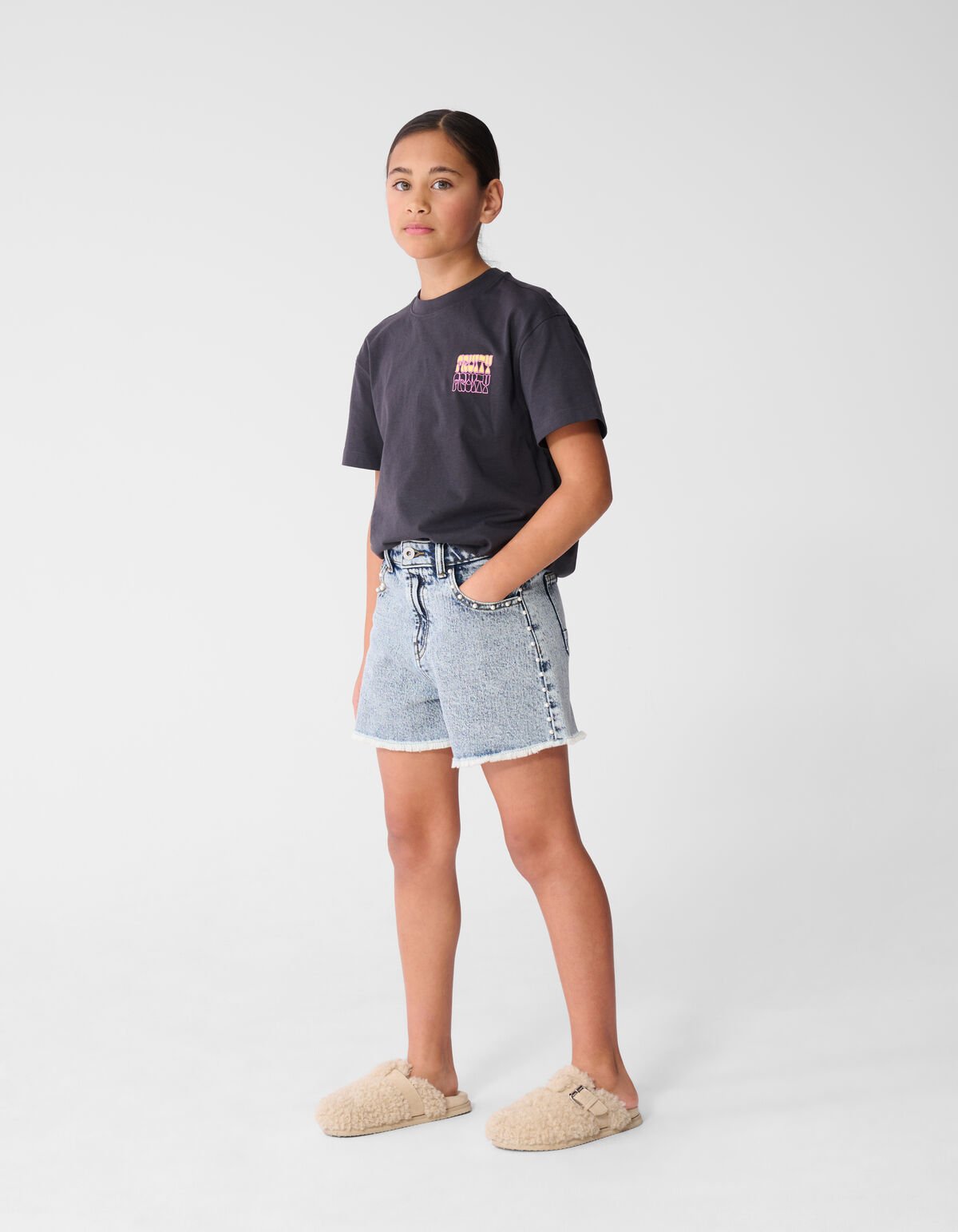 Fruity Artwork T-shirt Donkergrijs SHOEBY GIRLS