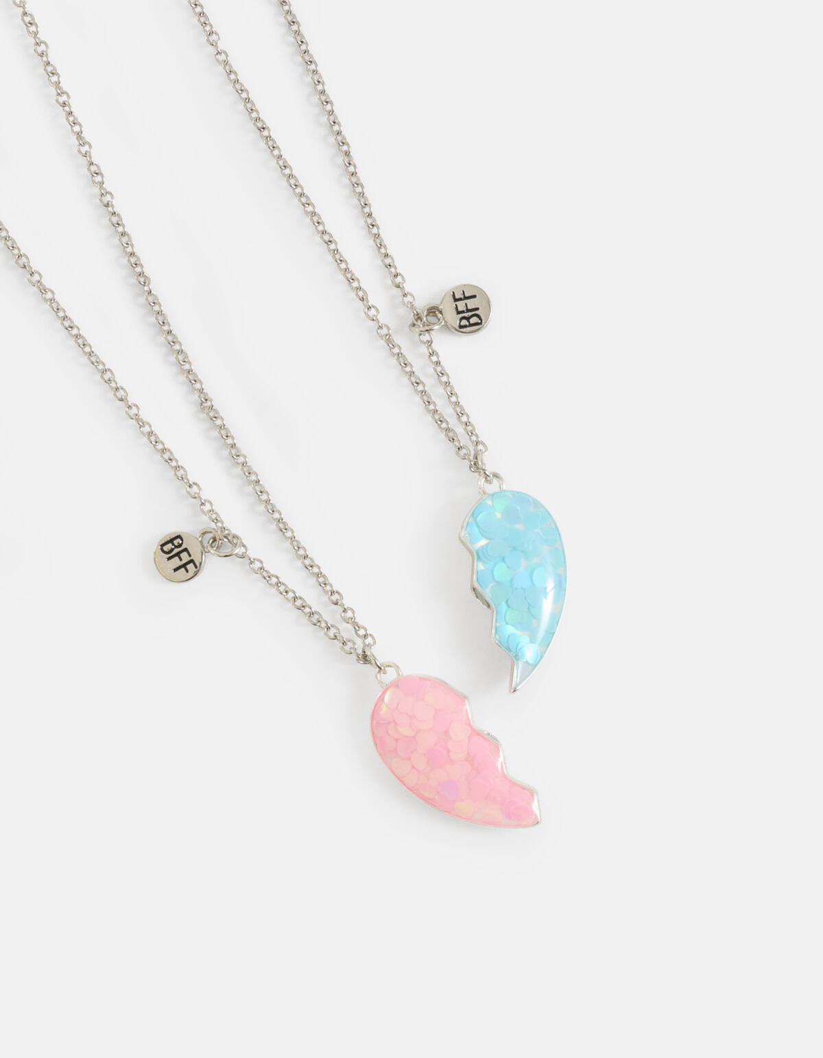 BFF Hart Ketting Set Zilver SHOEBY ACCESSOIRES