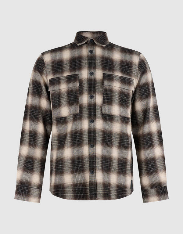 Relaxed Fit Ruiten Overhemd Donkerbruin SHOEBY MEN