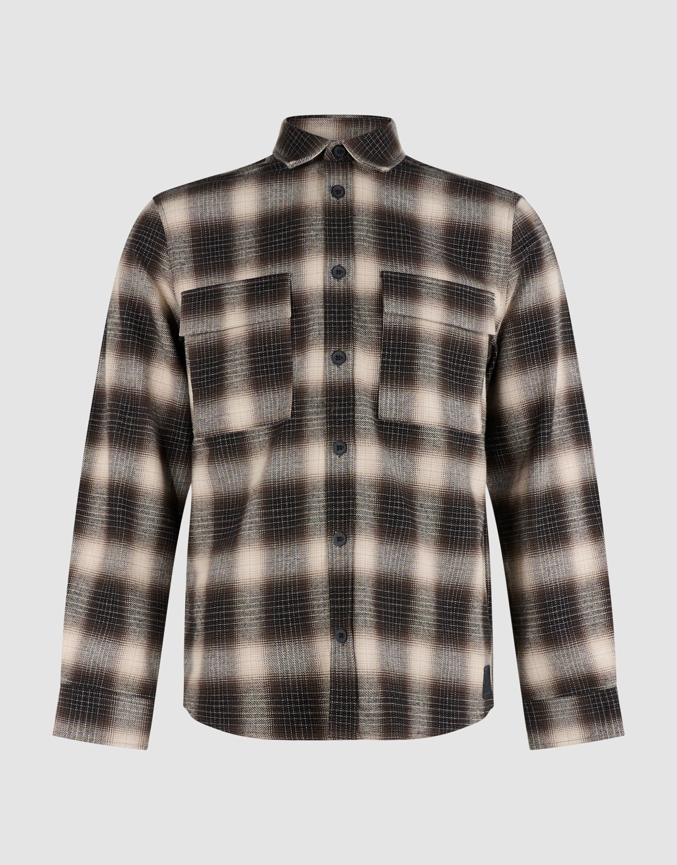 Relaxed Fit Ruiten Overhemd Donkerbruin SHOEBY MEN