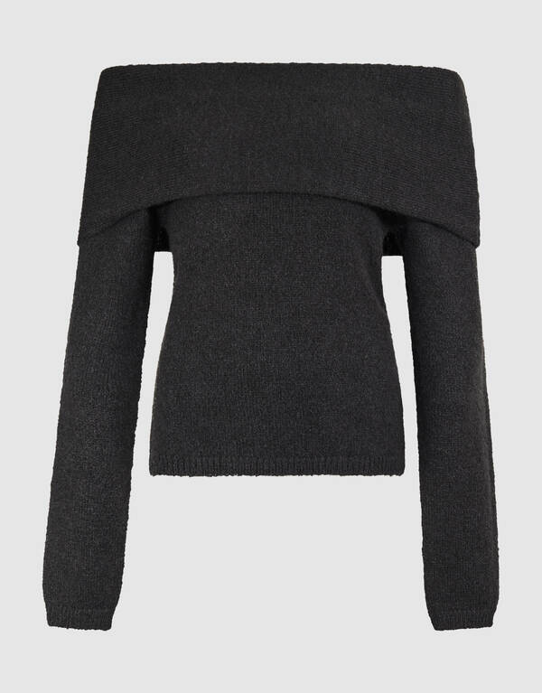Off Shoulder Trui Donkergrijs SHOEBY WOMEN