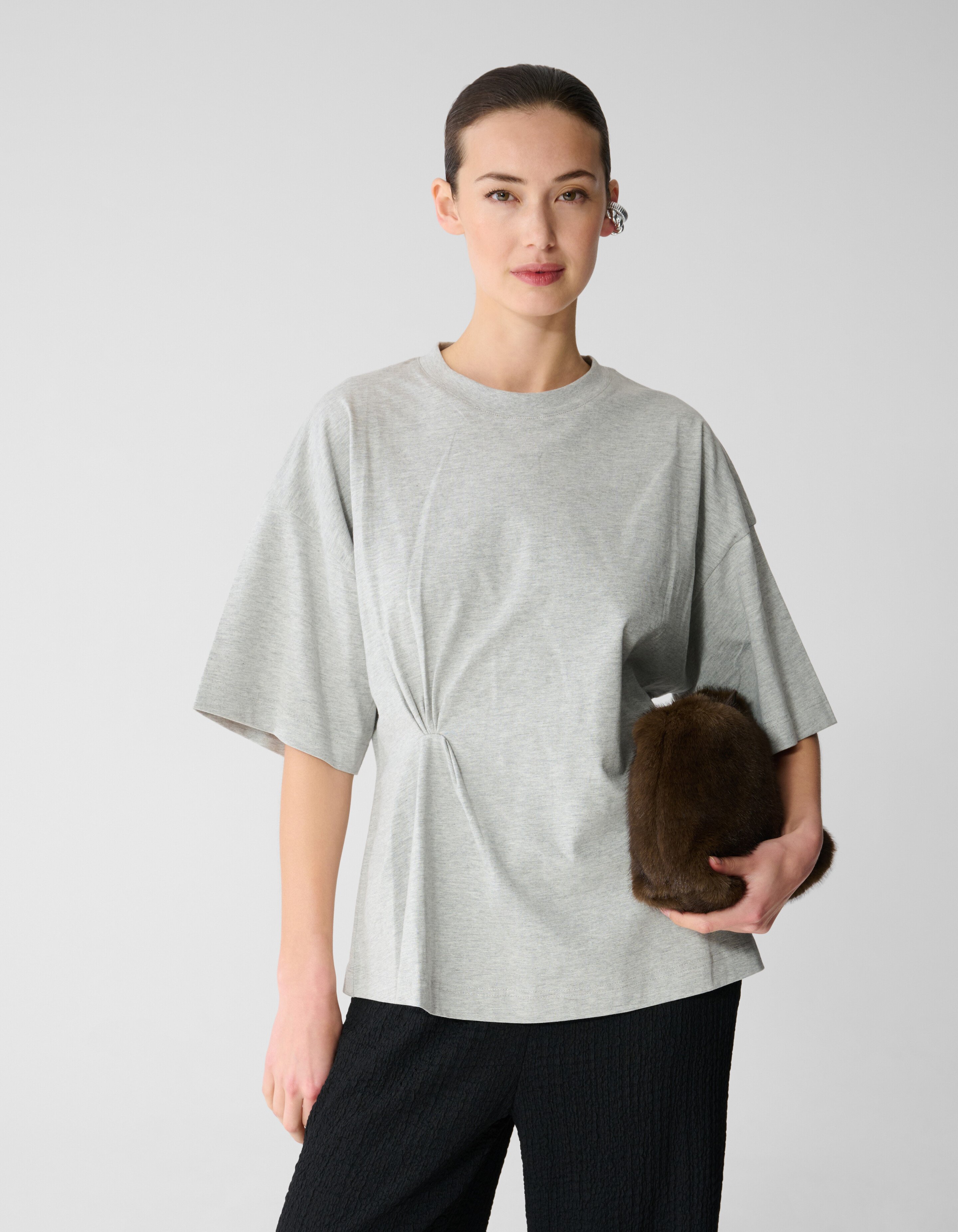 Knot T-shirt Lichtgrijs SHOEBY WOMEN