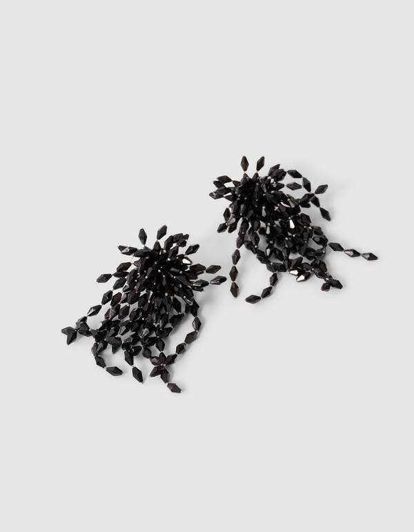 Beaded Waterval Oorbellen Zwart SHOEBY ACCESSOIRES