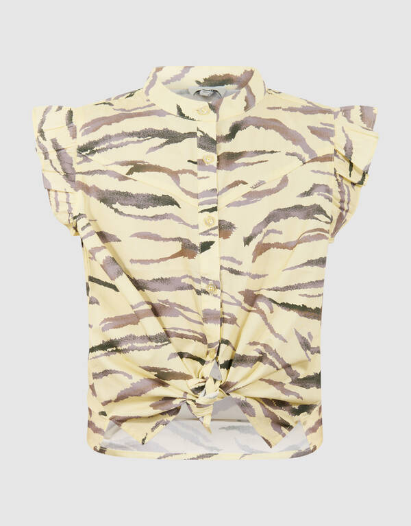 Tiger Ruffle Top Lichtgeel SHOEBY GIRLS