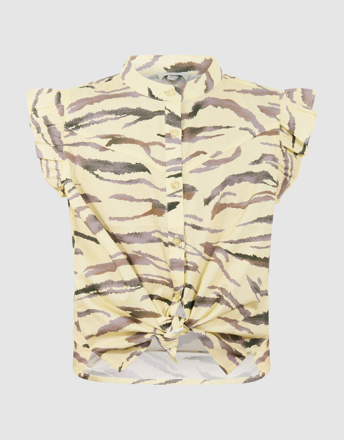 Tiger Ruffle Top Lichtgeel SHOEBY GIRLS