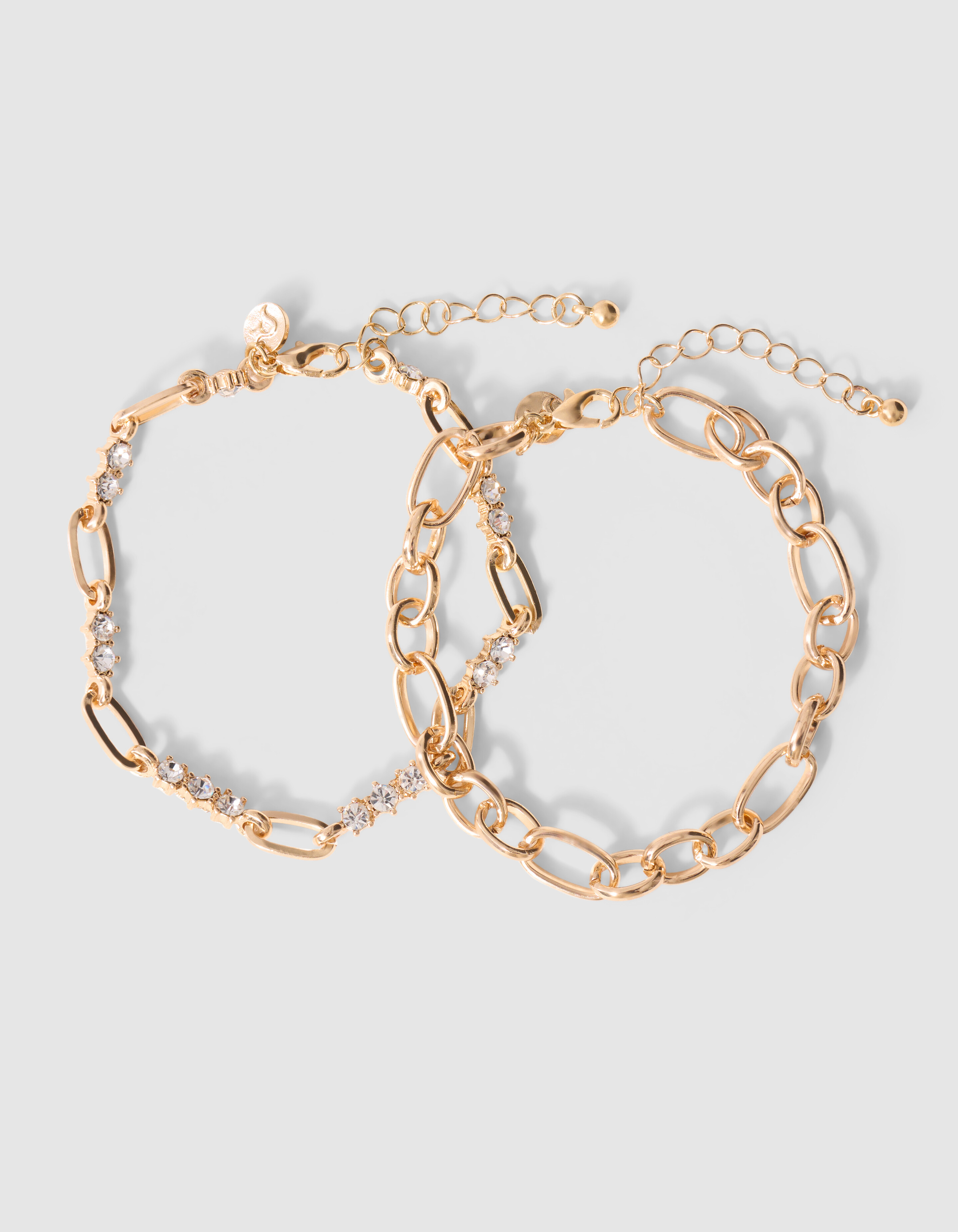 Double Layer Strass Armband Goud SHOEBY ACCESSOIRES