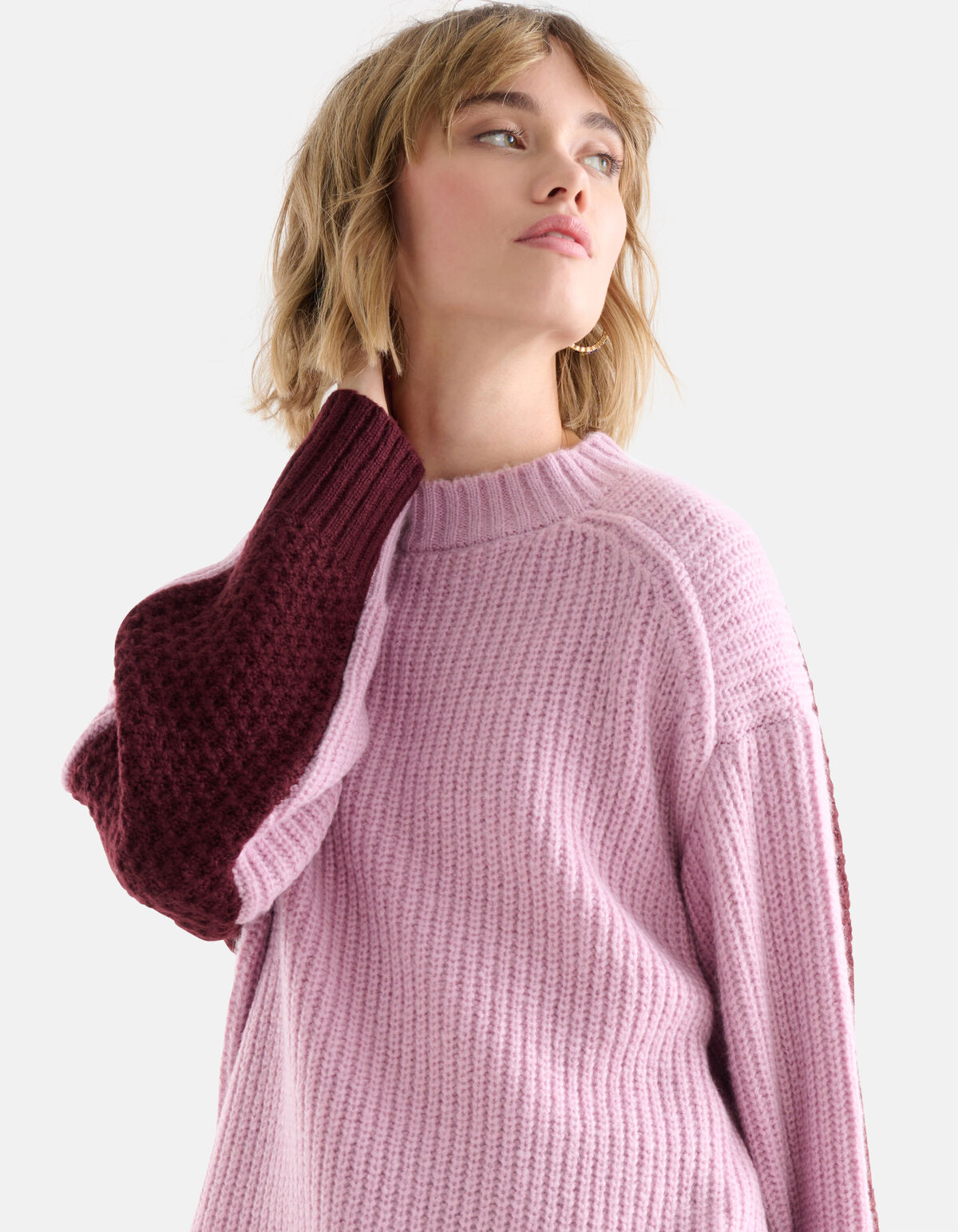 Colorblock Trui Roze/Rood SHOEBY WOMEN