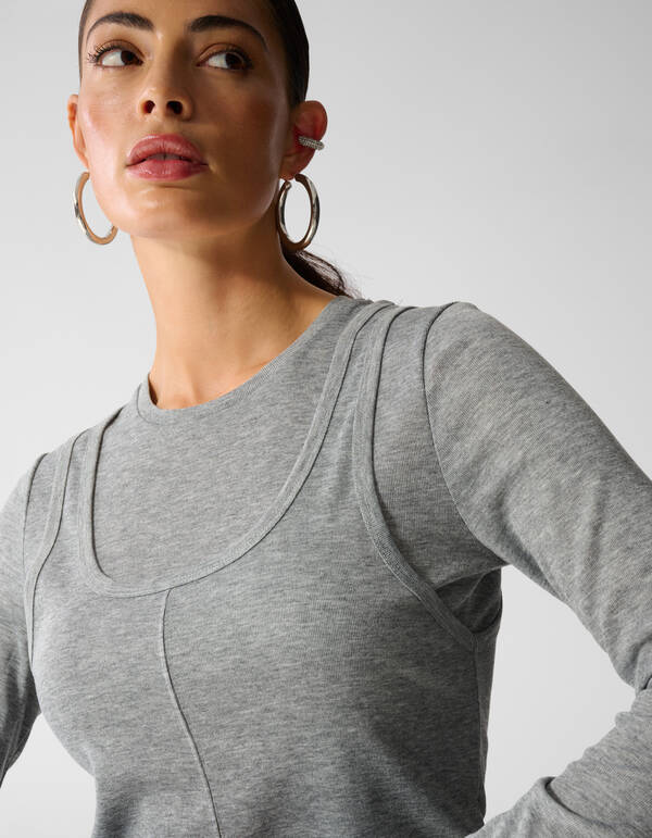 Double Singlet Top Grijs SHOEBY WOMEN