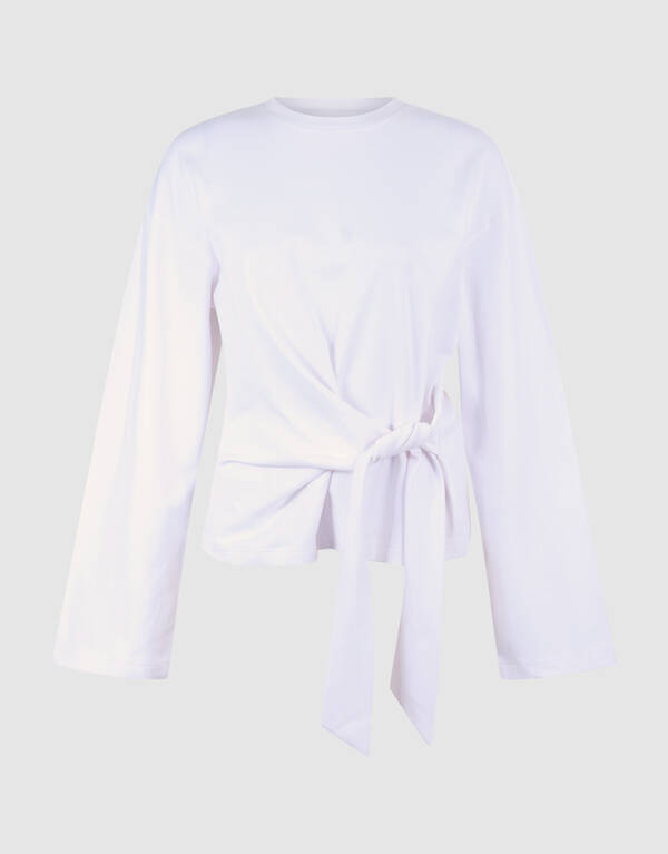 Knotted Longsleeve T-shirt Wit SHOEBY WOMEN