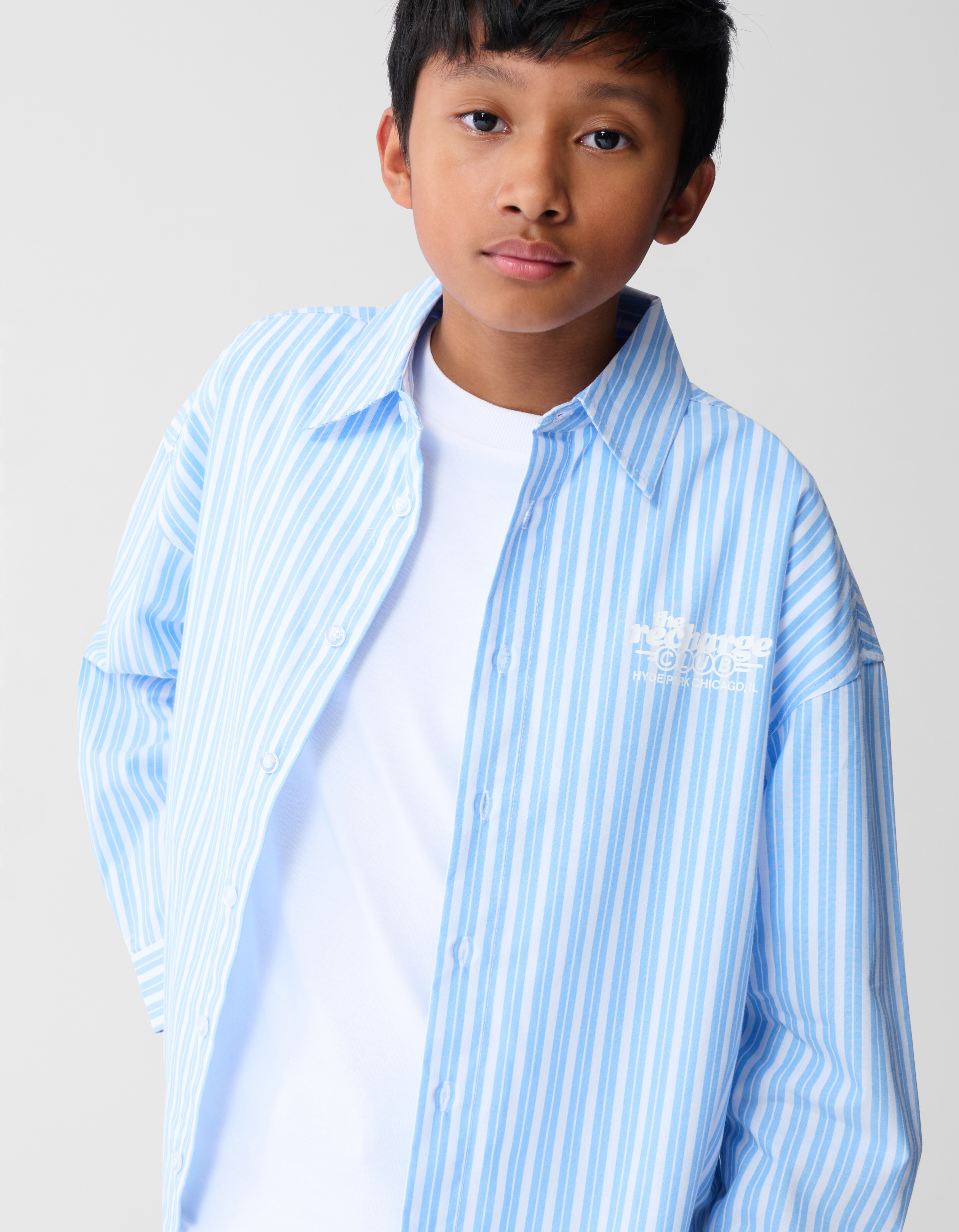 Stripe Artwork Overhemd Lichtblauw SHOEBY BOYS