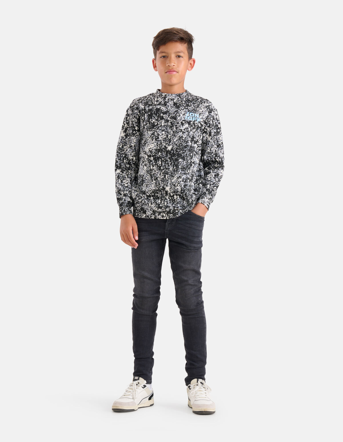 Printed Sweater Zwart/Wit SHOEBY BOYS