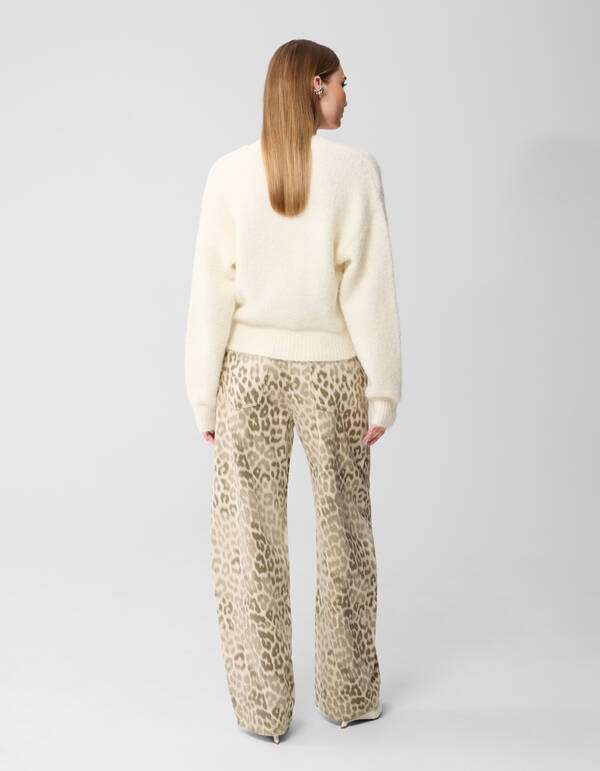 Leopard Baggy Fit Jeans Lichtbruin SHOEBY WOMEN