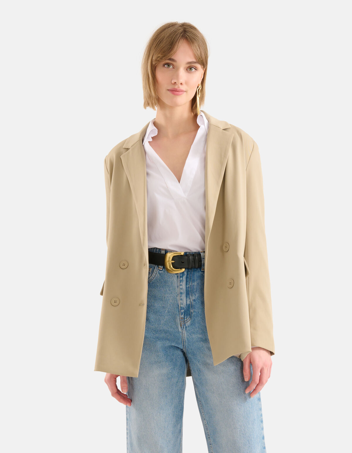 Oversized Basis Blazer Beige SHOEBY WOMEN