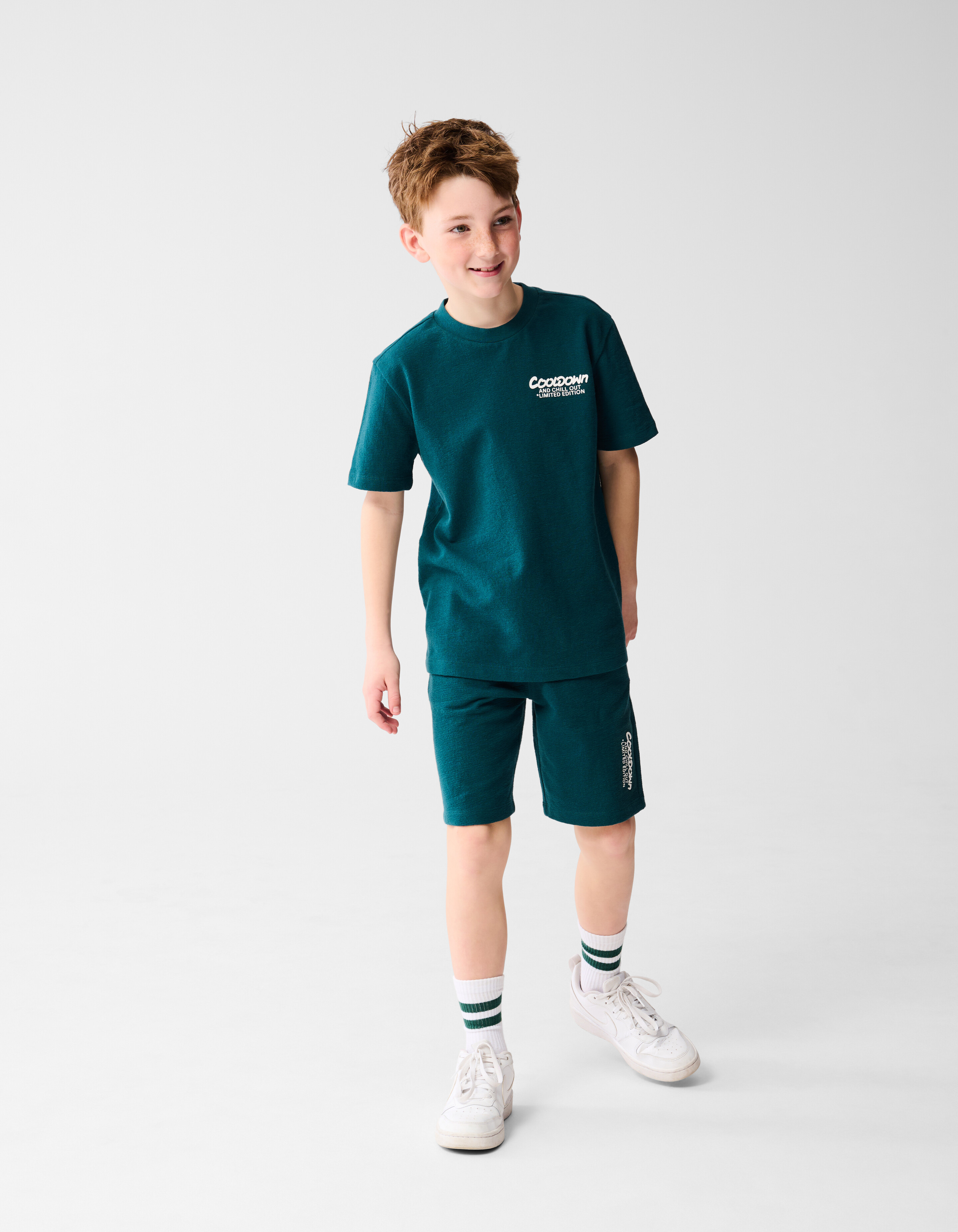 Tekst T-shirt Groen SHOEBY BOYS