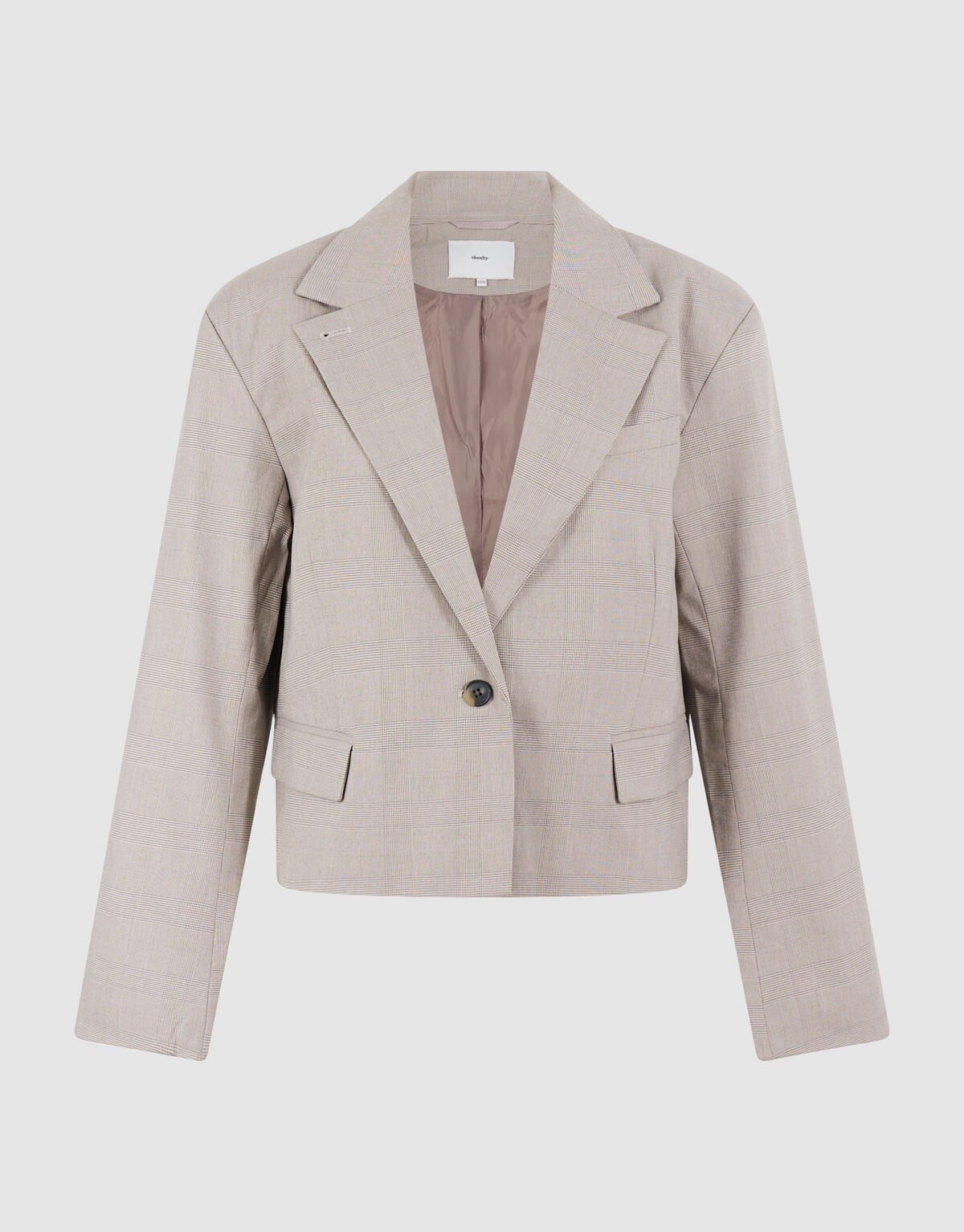 Ruiten Cropped Blazer Lichtgrijs SHOEBY WOMEN