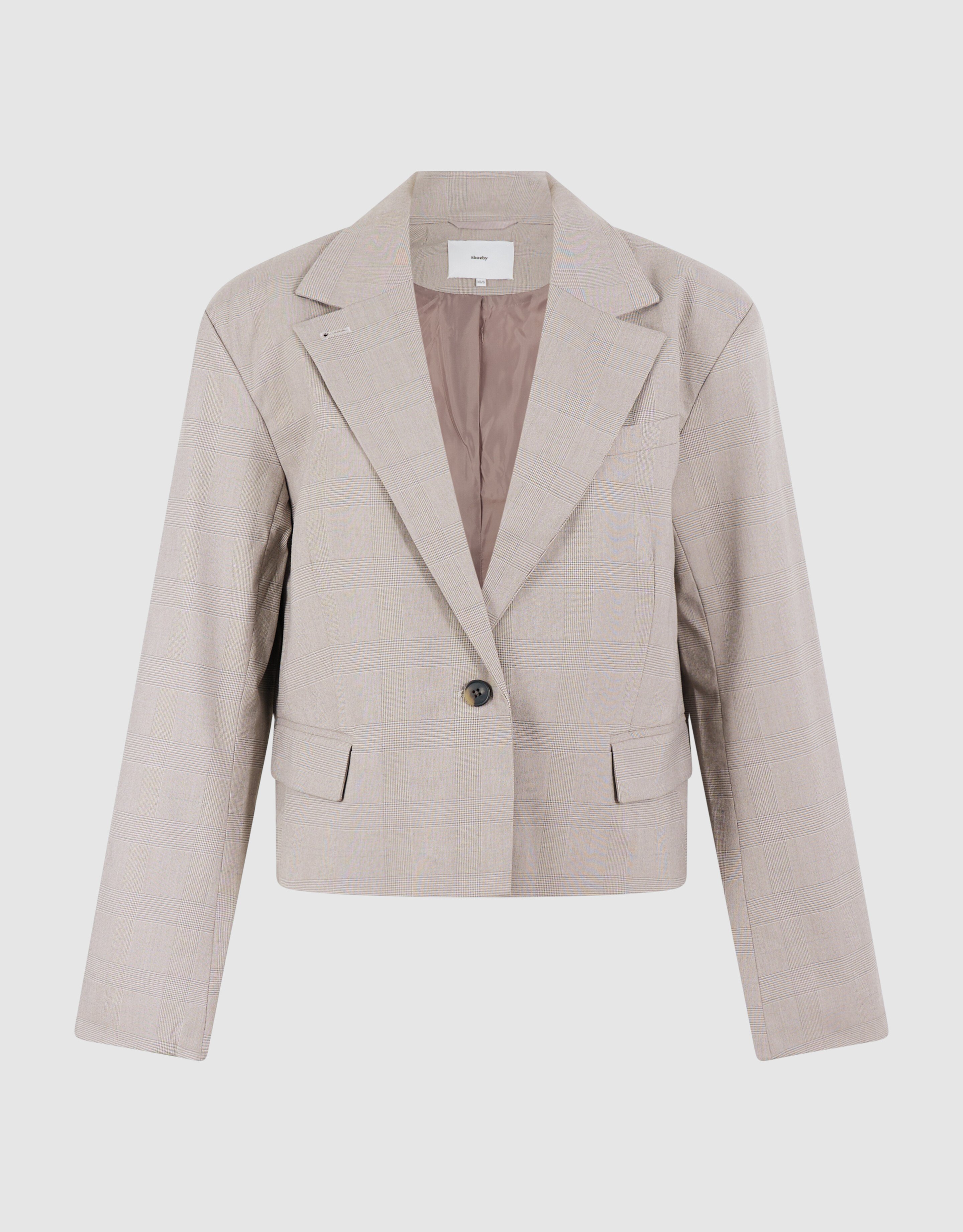 Ruiten Cropped Blazer Lichtgrijs SHOEBY WOMEN