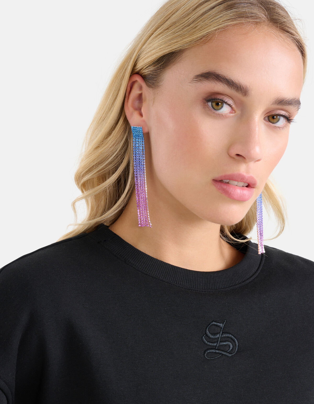 Ombre Strass Oorbellen Blauw SHOEBY ACCESSOIRES