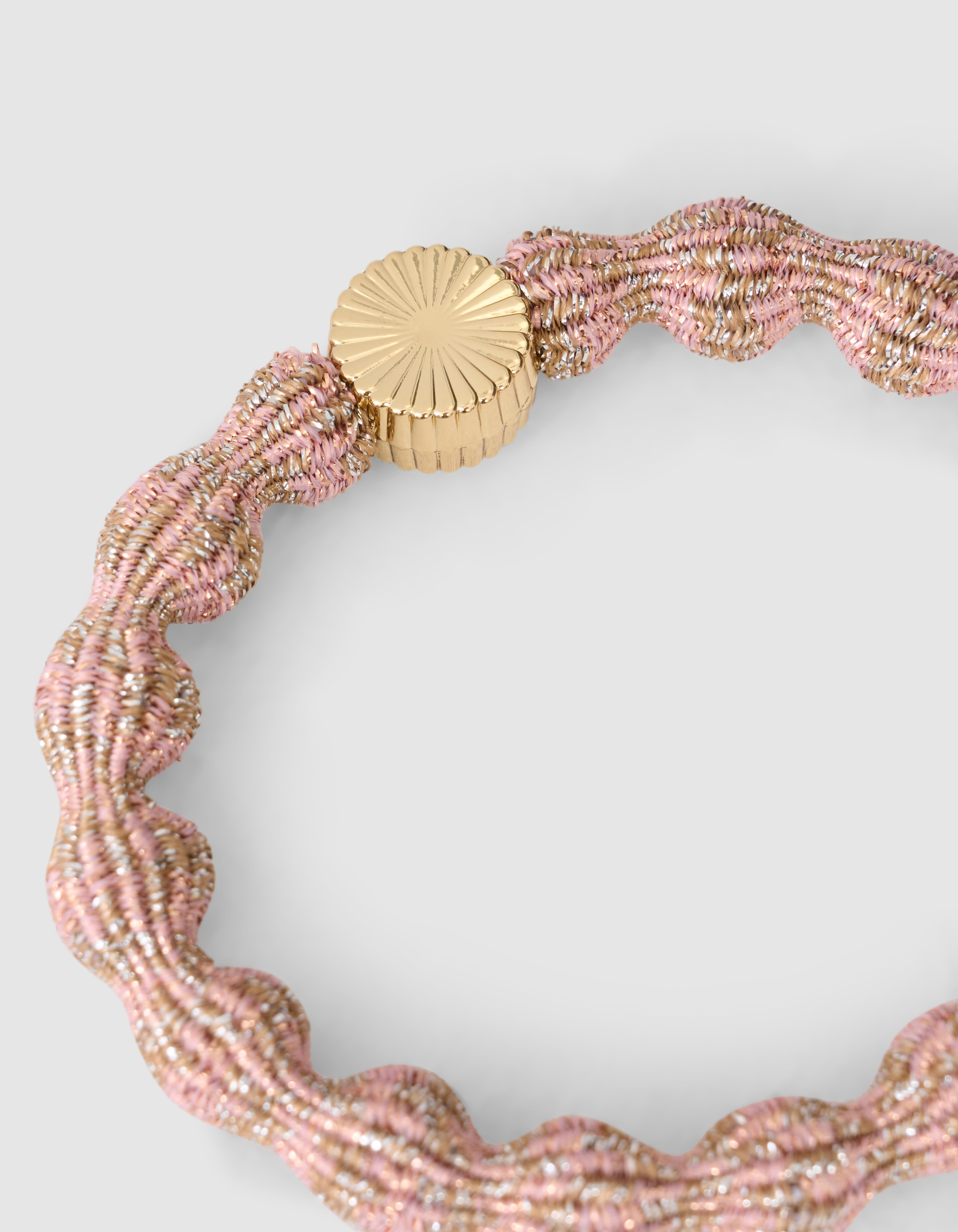 Wave Lurex Haarelastiek Lichtroze SHOEBY ACCESSOIRES