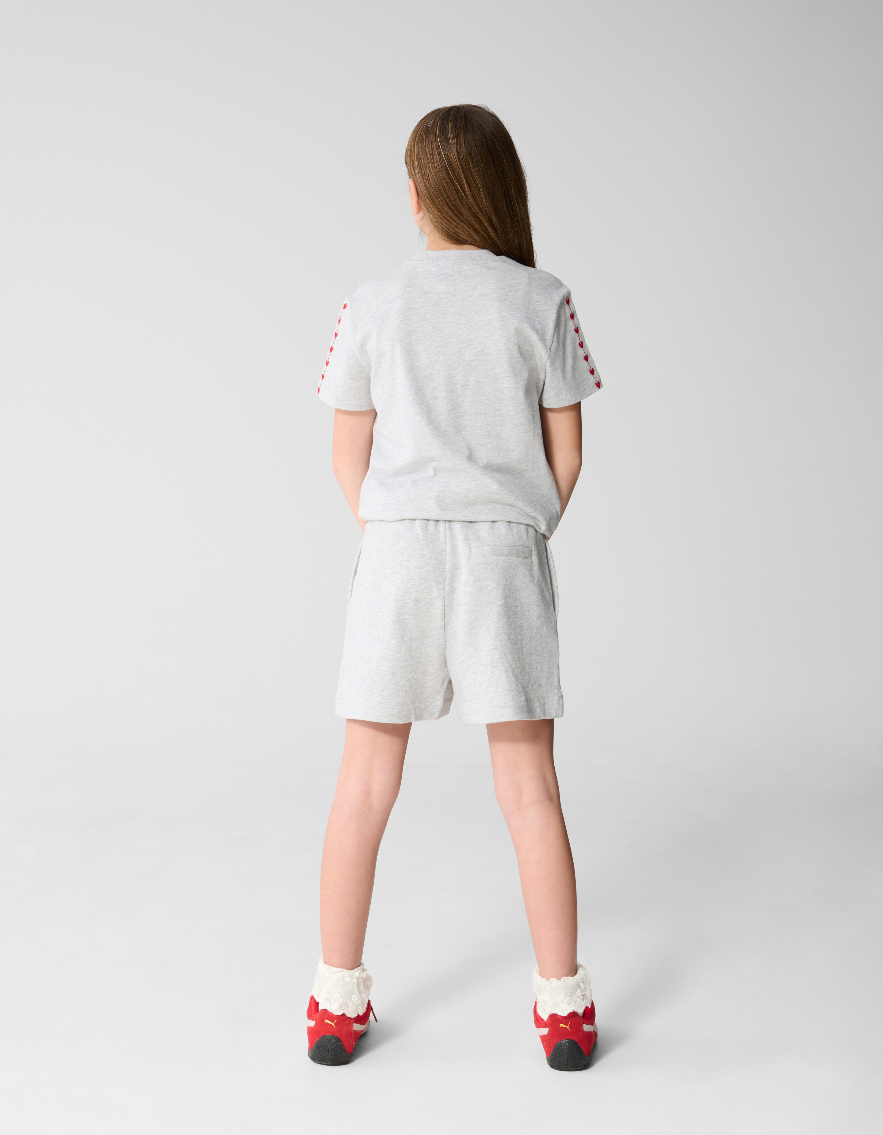 Heart Artwork T-shirt Lichtgrijs SHOEBY GIRLS