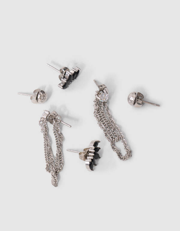 Stud Oorbellen Set Zilver SHOEBY ACCESSOIRES