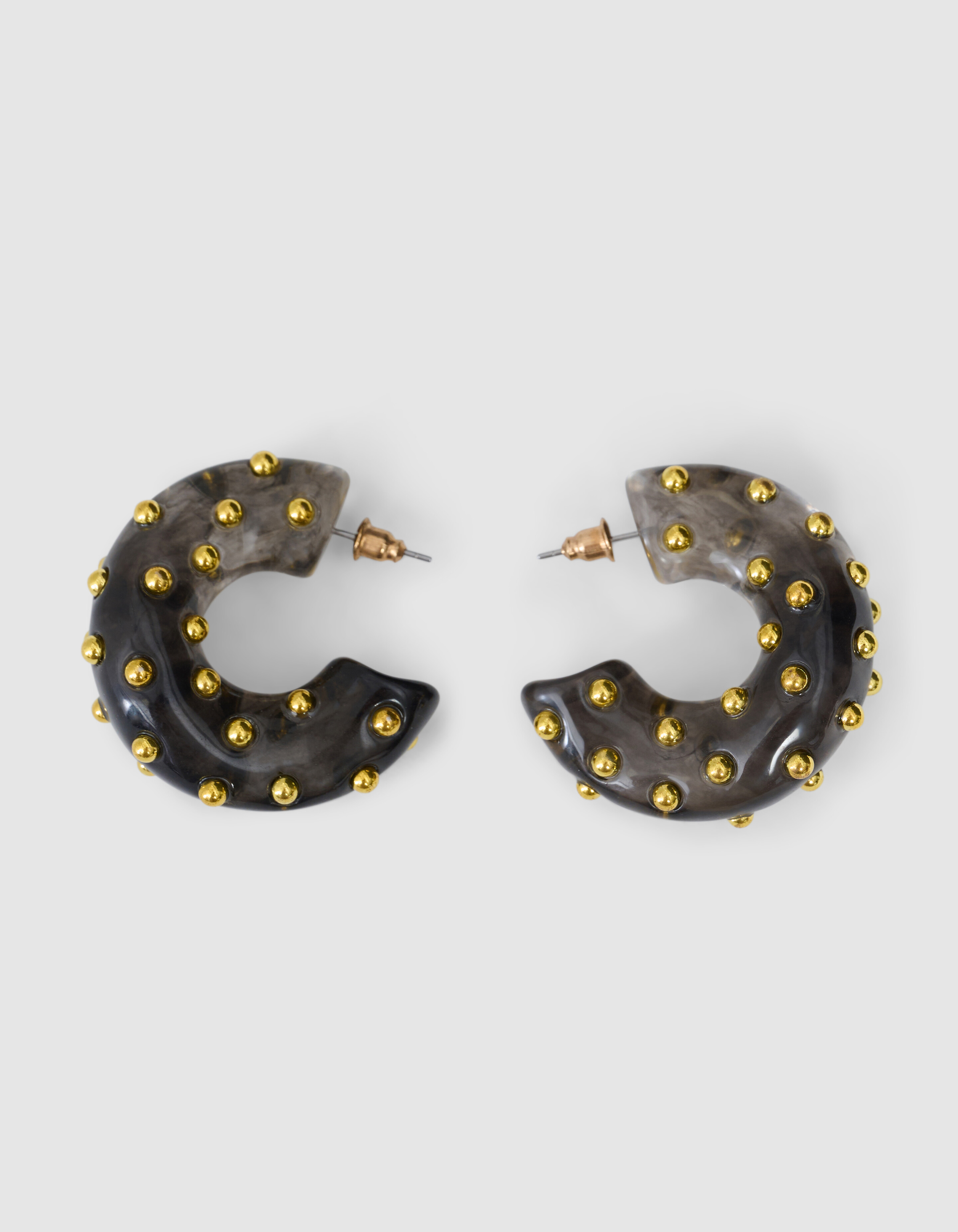 Studded Hoops Oorbellen Zwart SHOEBY ACCESSOIRES