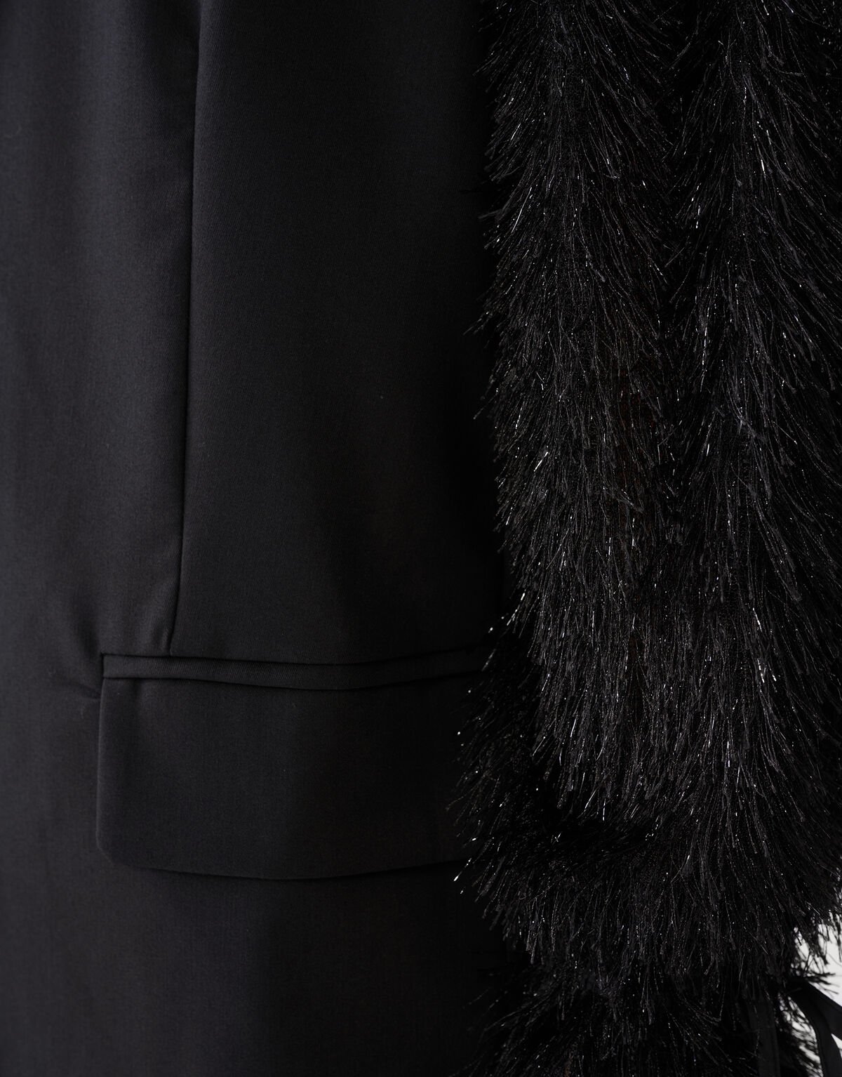 Oversized Hairy Sleeve Blazer Zwart SHOEBY WOMEN