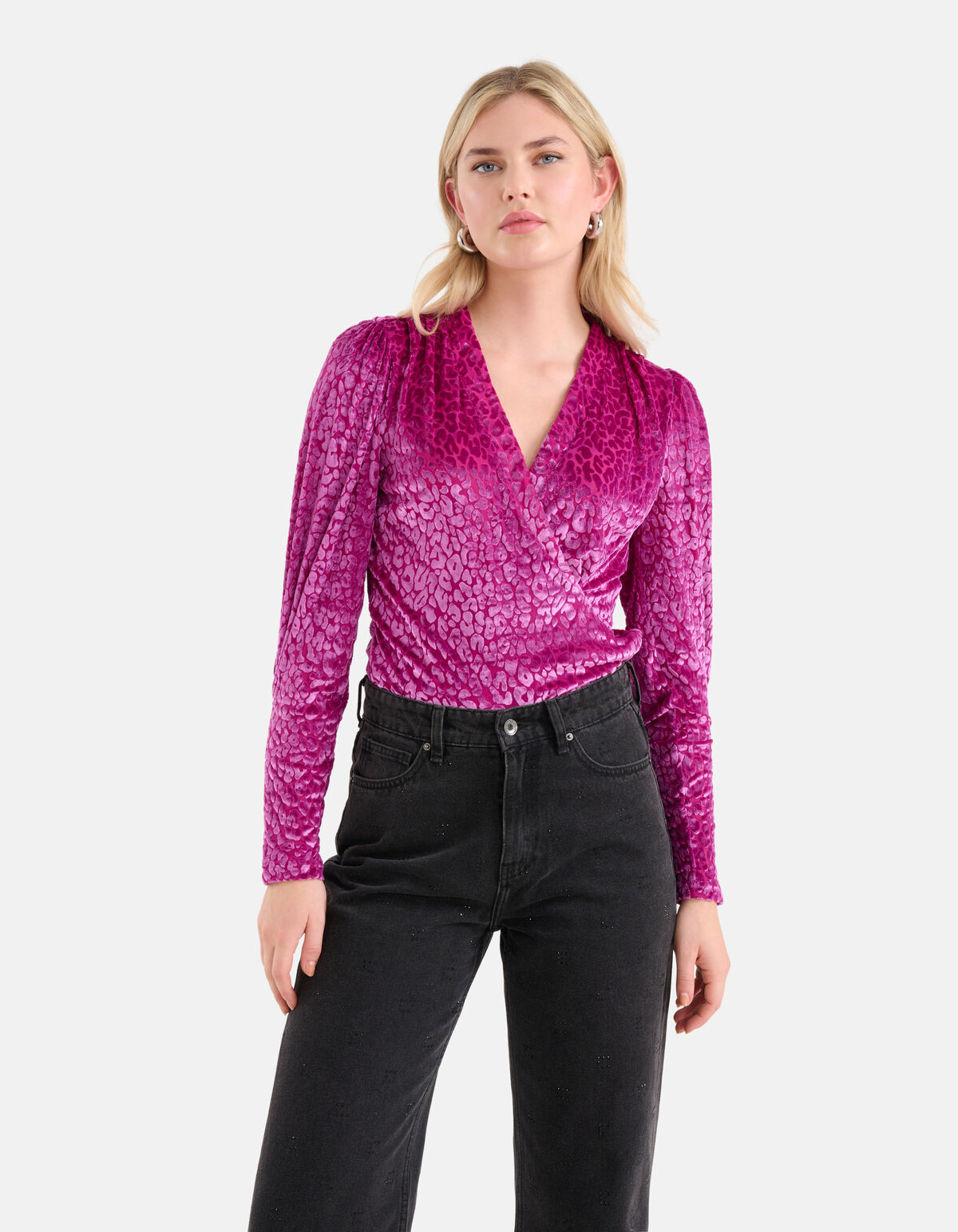 Velvet Mesh Top Paars SHOEBY WOMEN