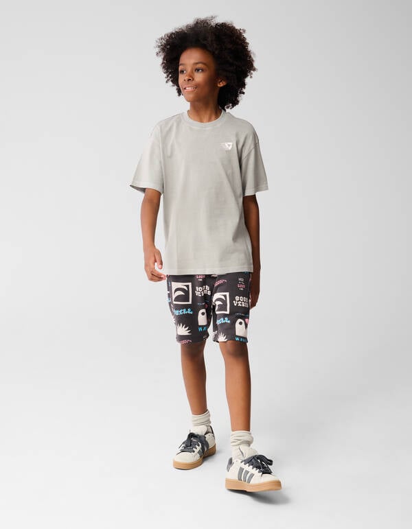 Washed Logo T-shirt Donkergrijs SHOEBY BOYS