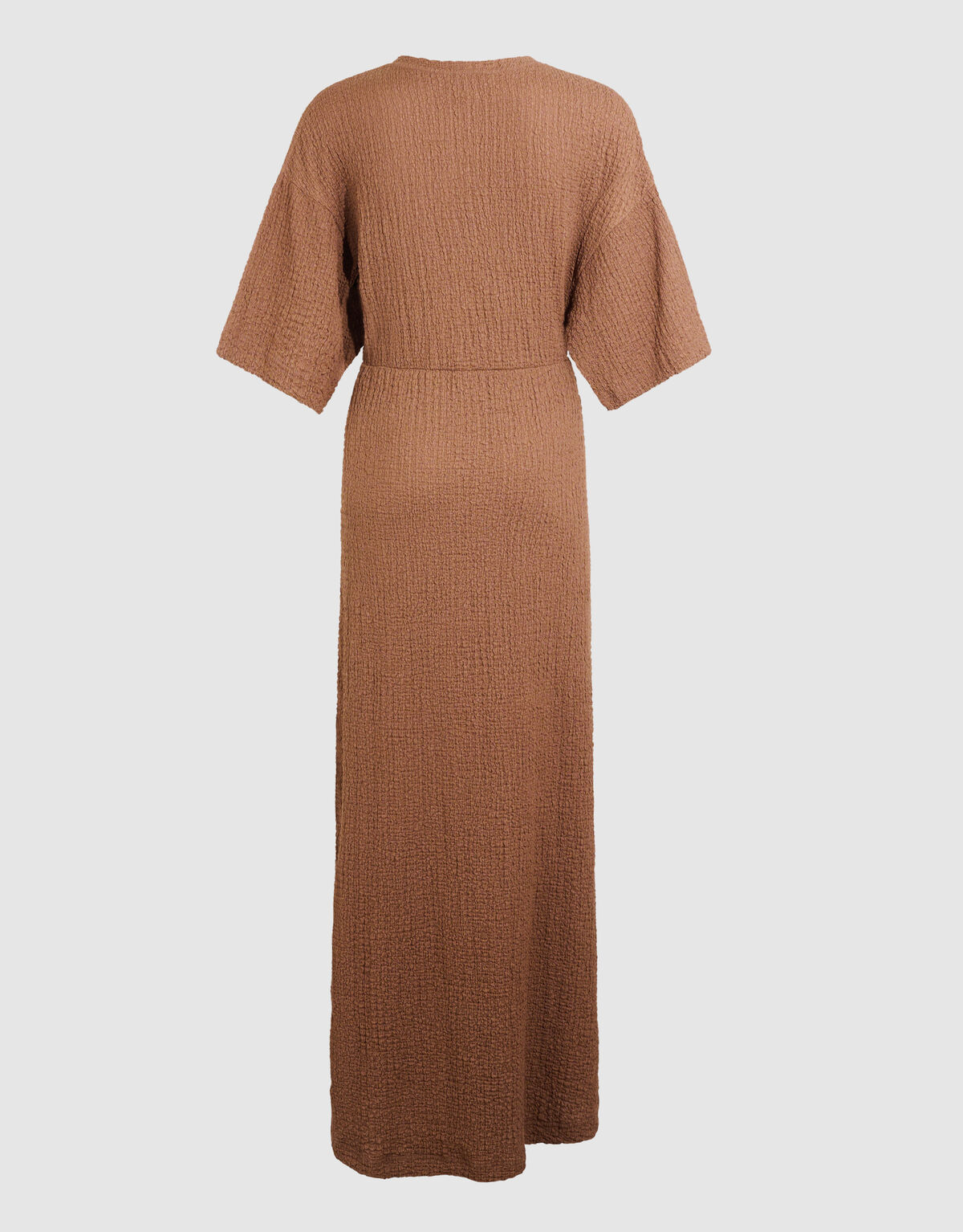 Organic Crinkle Maxi Jurk Bruin SHOEBY WOMEN