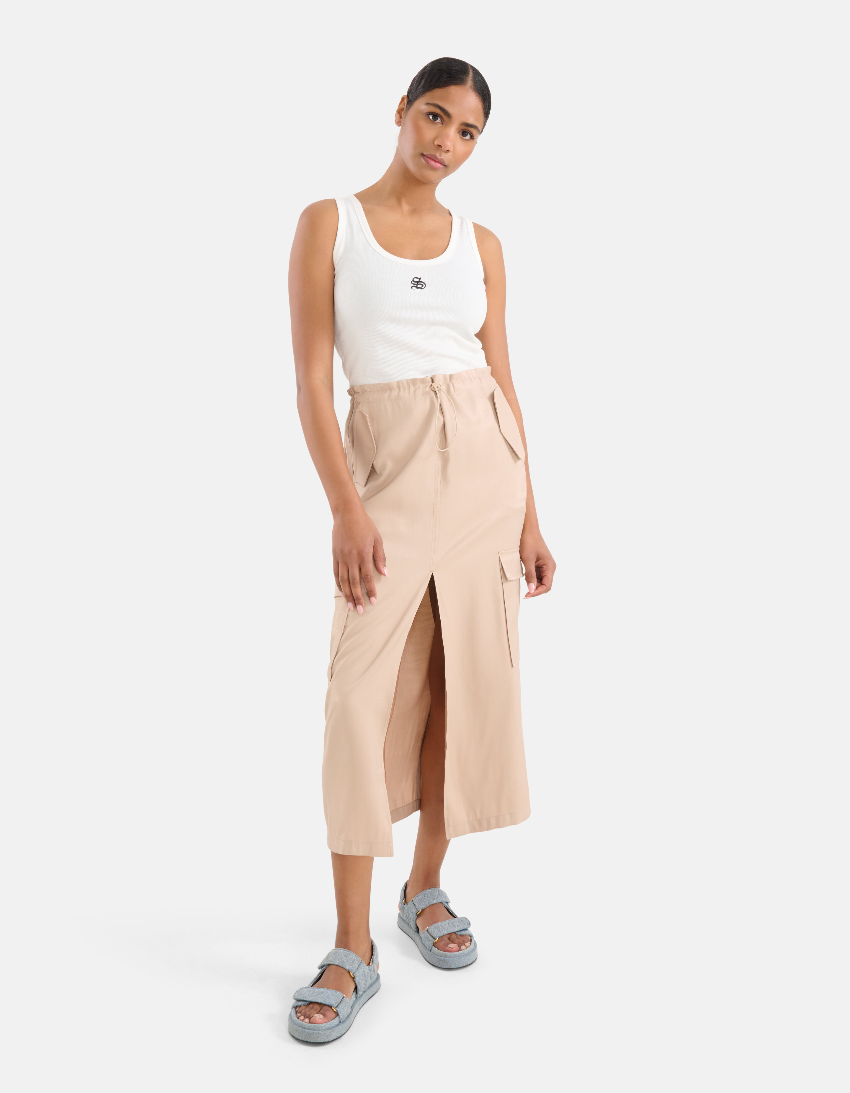 Cargo Midi Rok Bruin SHOEBY WOMEN