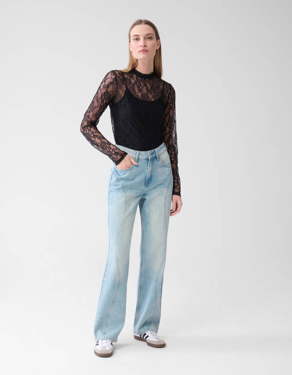Wavy Straight Fit Jeans Blauw SHOEBY WOMEN
