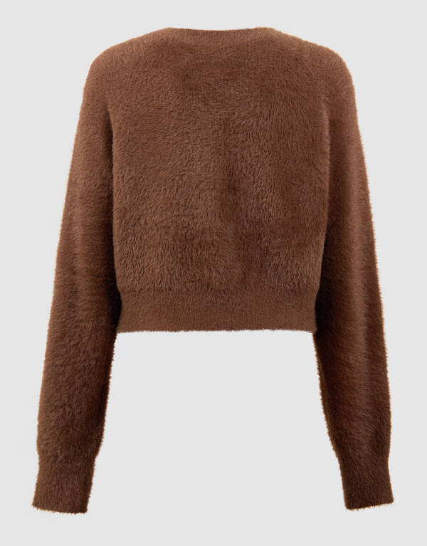 Harig Strik Vest Bruin SHOEBY GIRLS