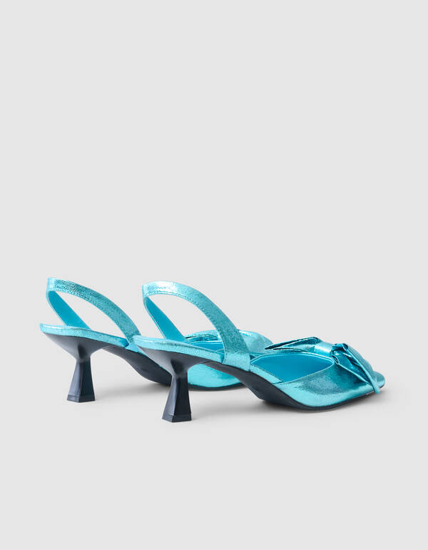 Metallic Strik Hakken Blauw SHOEBY SHOES