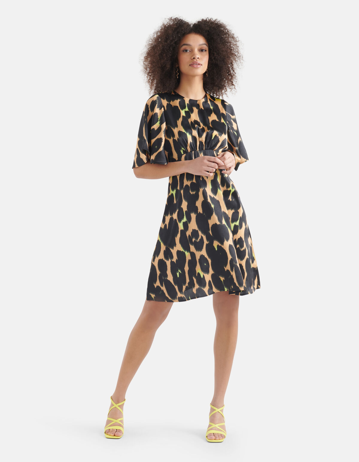 Leopard Midi Jurk Bruin SHOEBY WOMEN