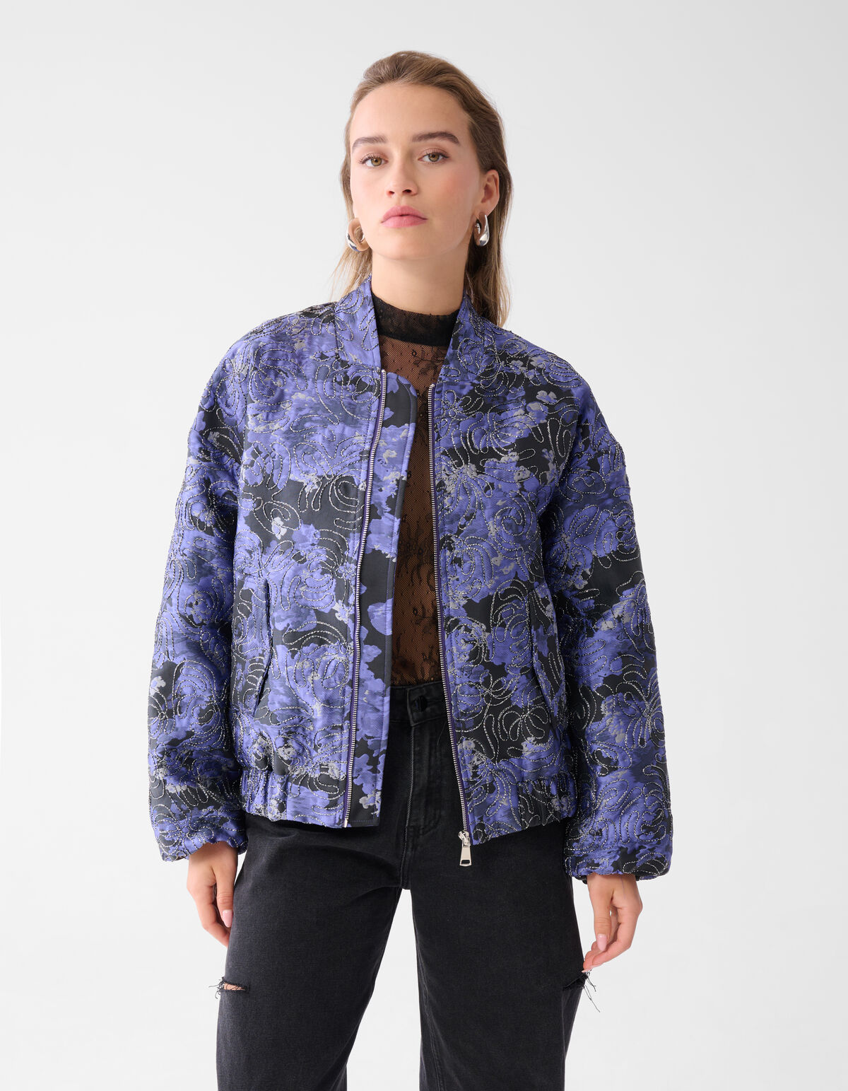 Jacquard Bomber Paars SHOEBY WOMEN