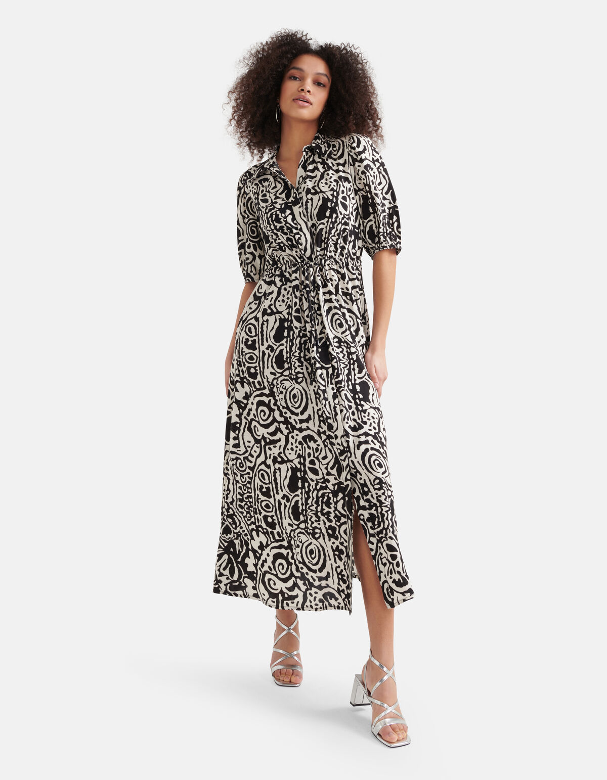 Printed Jurk Zwart/Wit SHOEBY WOMEN