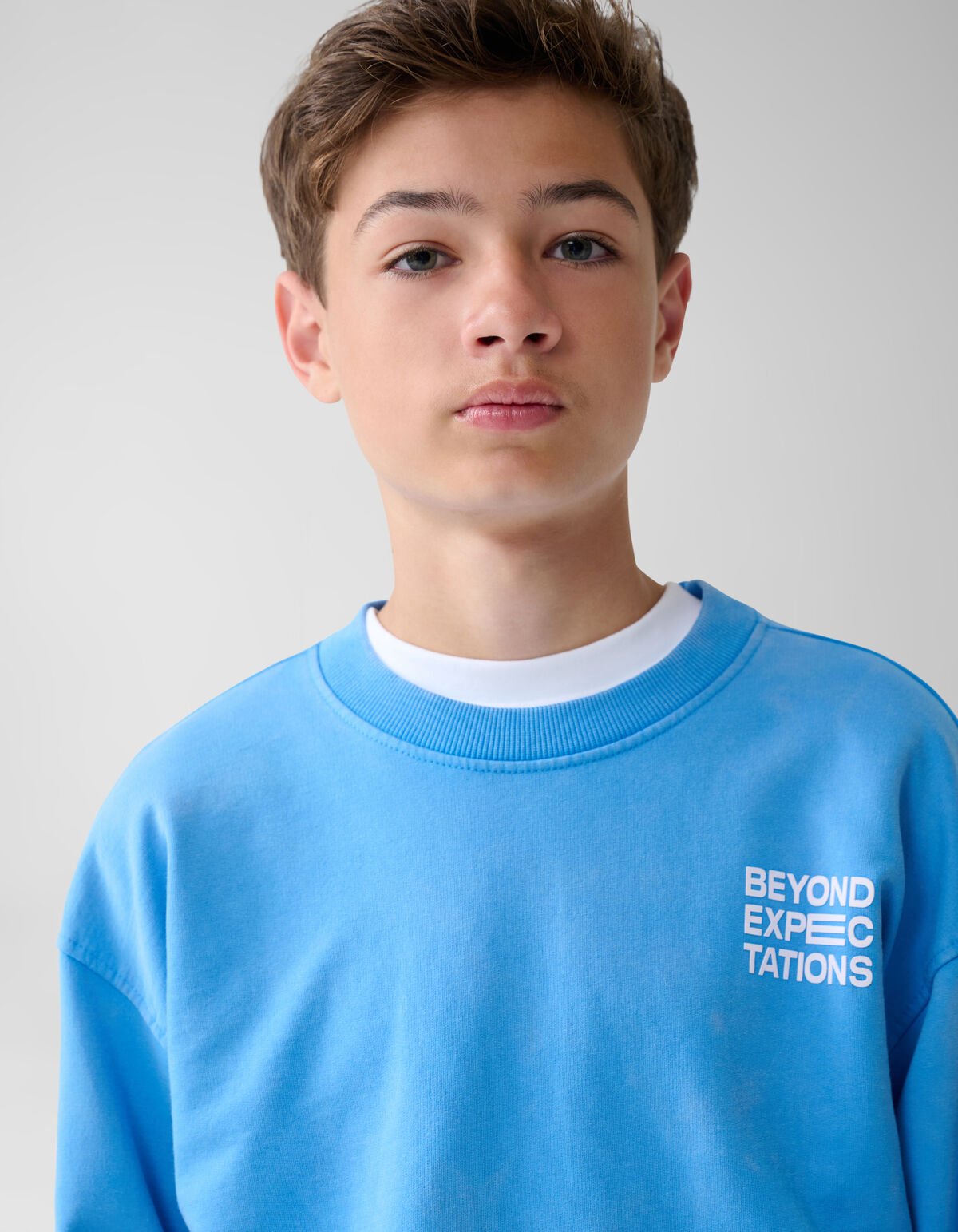 Washed Artwork Sweater Blauw SHOEBY BOYS