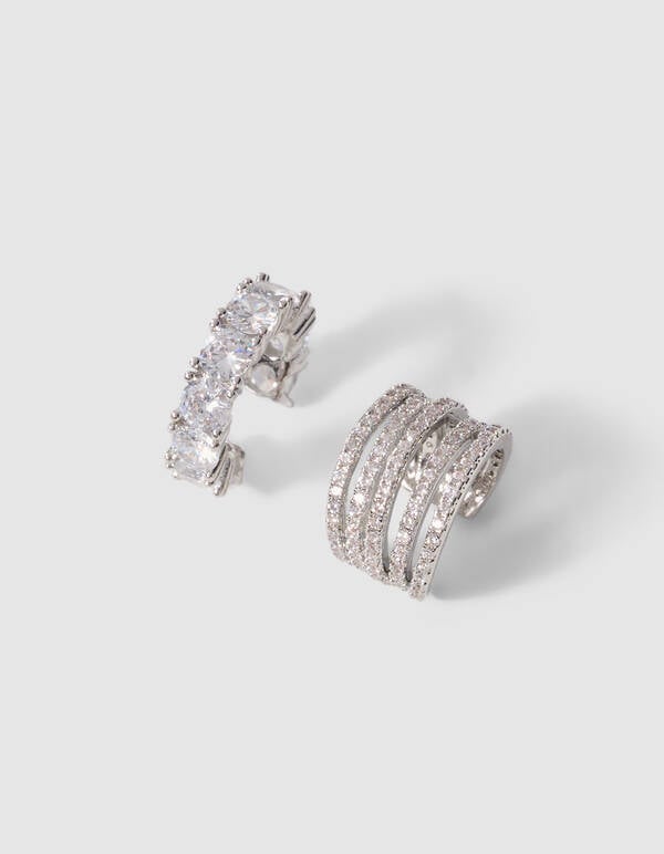 Strass Earcuff Set Zilver SHOEBY ACCESSOIRES