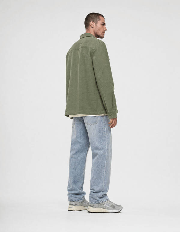 Block Jaqcuard Overshirt Groen SHOEBY MEN