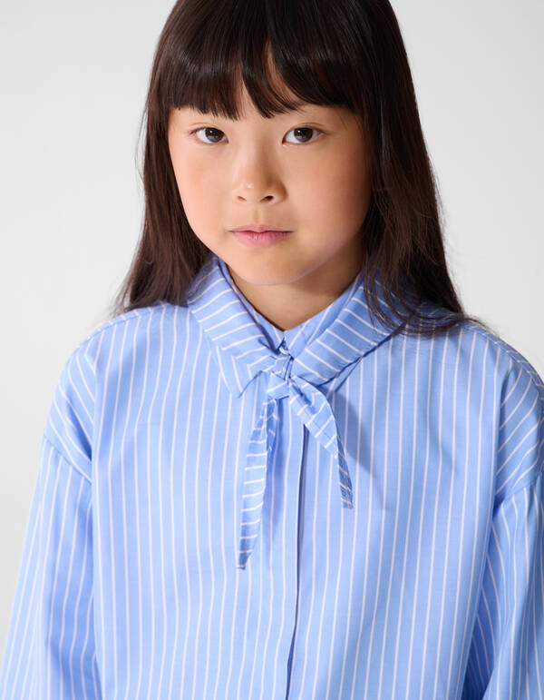 Oversized Ruiten Scarf Blouse Blauw SHOEBY GIRLS