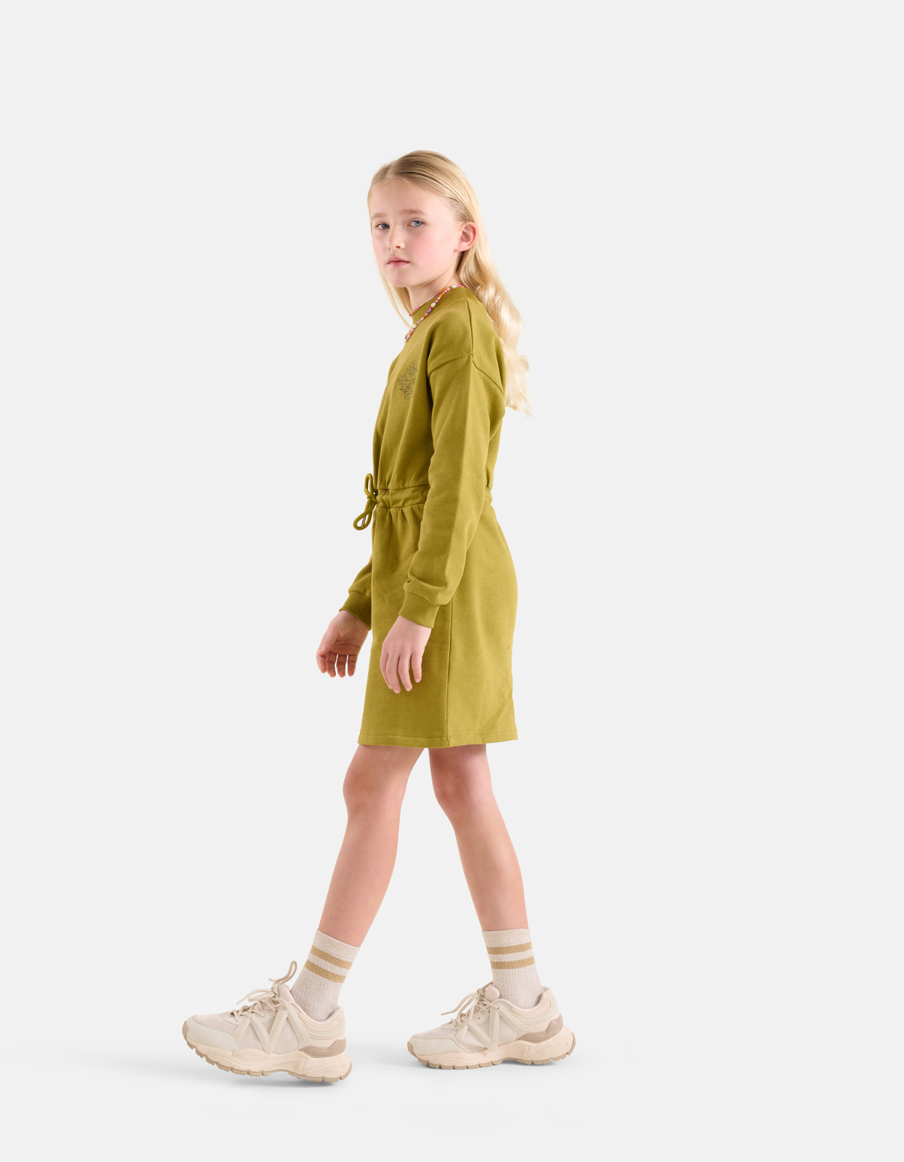 Embroidery Sweater Jurk Groen SHOEBY GIRLS
