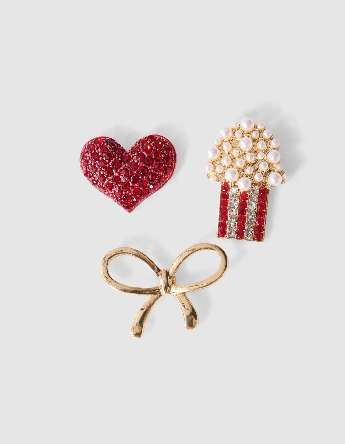 Popcorn Broche Set Rood SHOEBY ACCESSOIRES