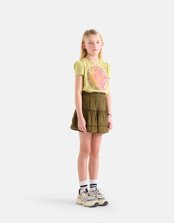 Printed Pofmouwen T-shirt Groen SHOEBY GIRLS