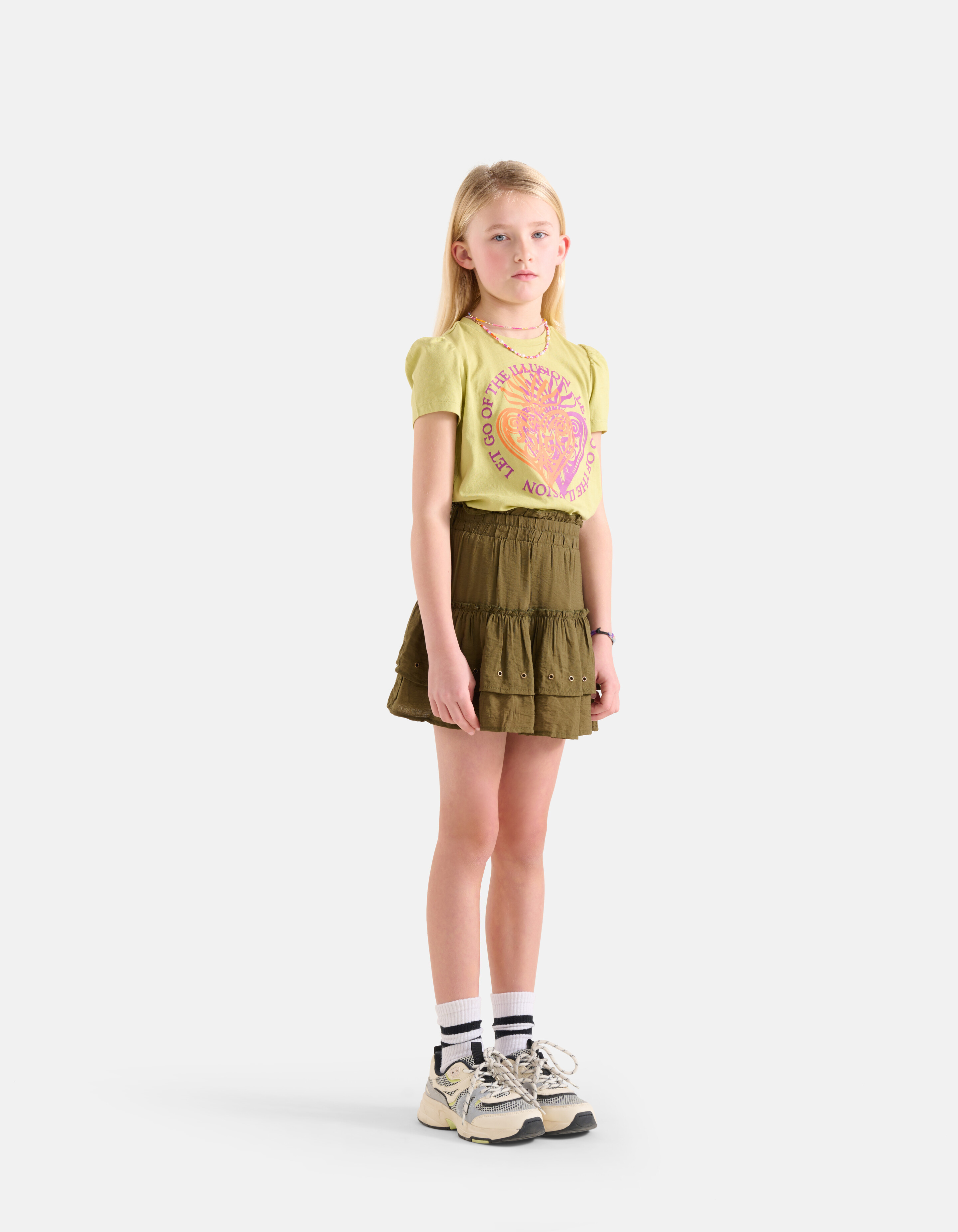 Printed Pofmouwen T-shirt Groen SHOEBY GIRLS