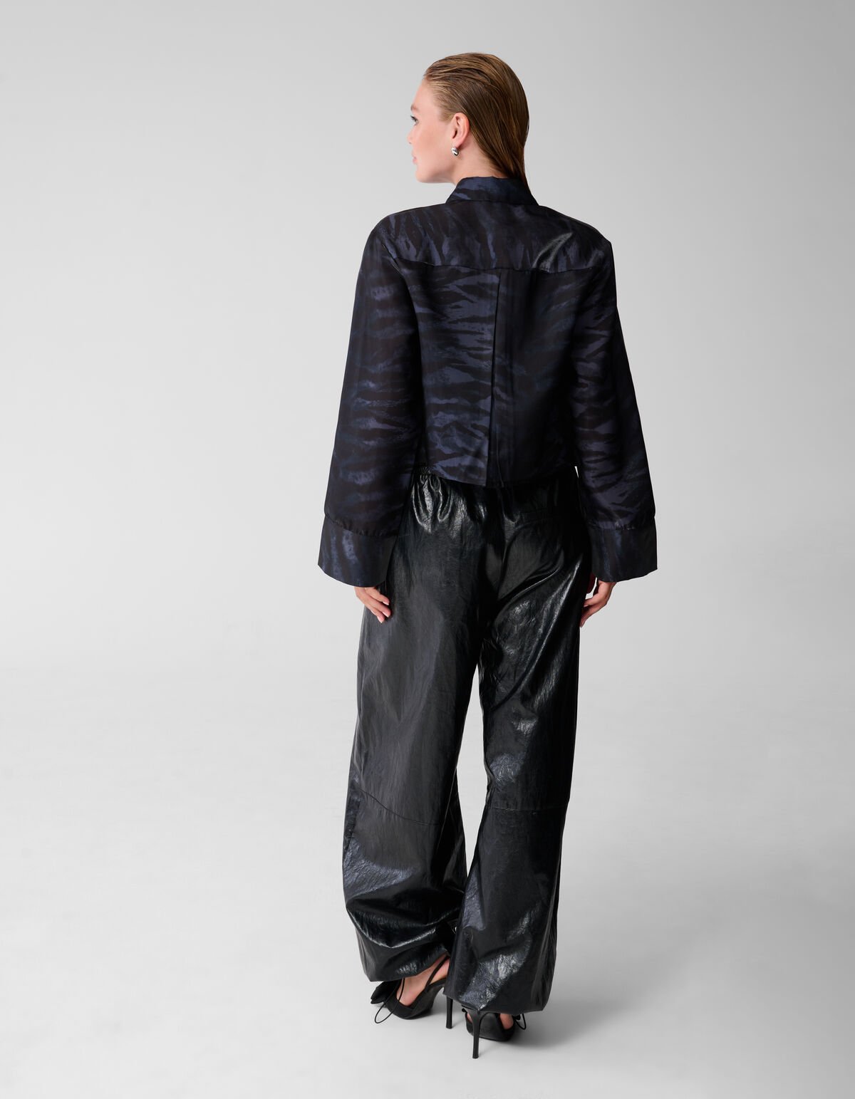 Printed Zebra Blouse Donkergrijs SHOEBY WOMEN