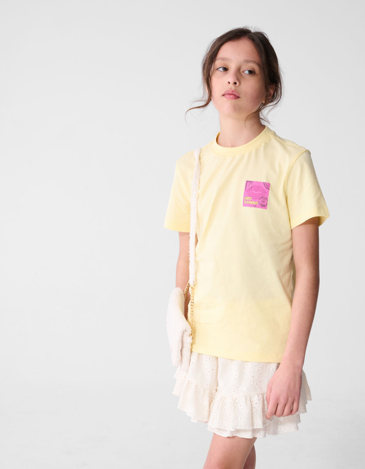 Poststamp Artwork T-shirt Lichtgeel SHOEBY GIRLS