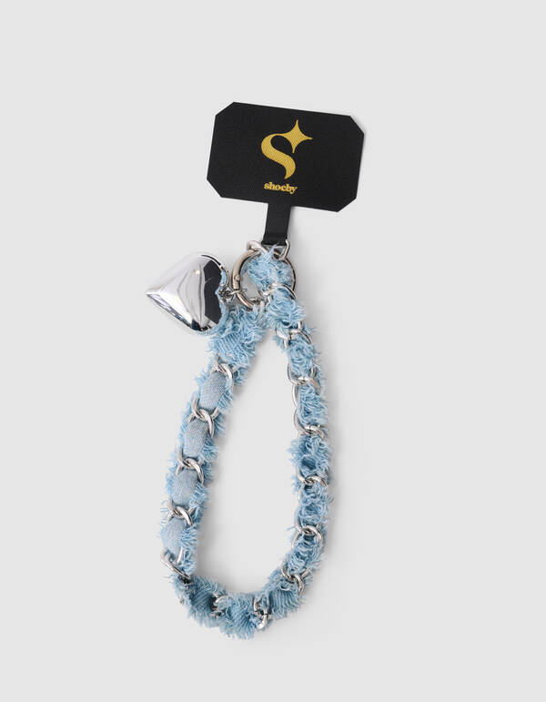 Denim Chain Telefoonkoord Lichtblauw SHOEBY ACCESSOIRES