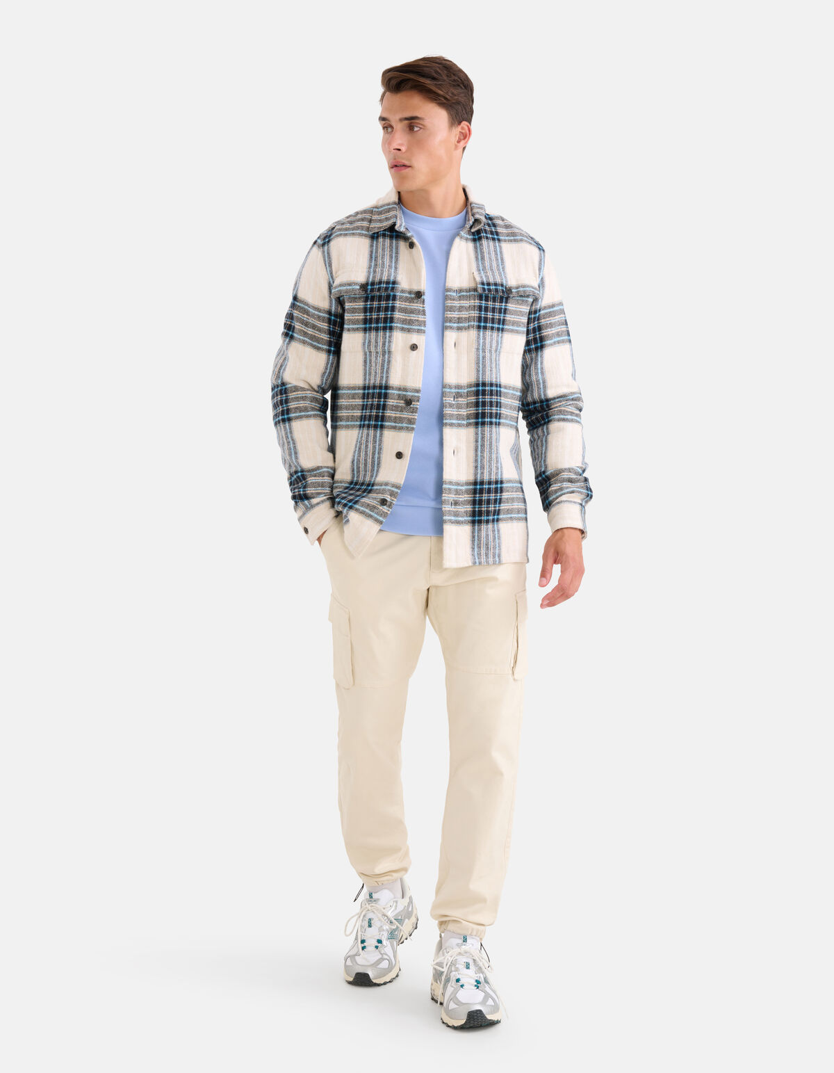 Ruiten Structuur Overhemd Beige SHOEBY MEN