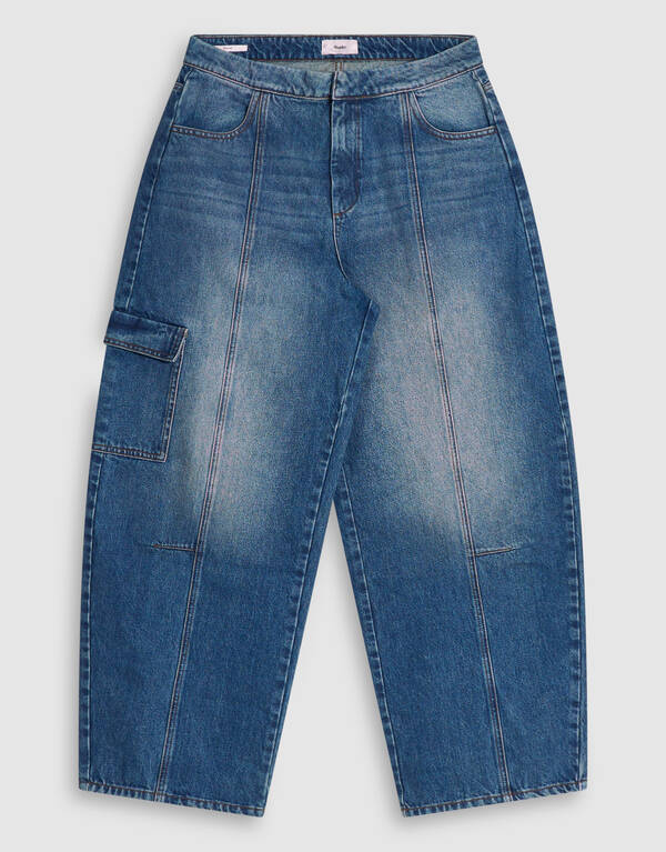 Cargo Barrel Fit Jeans Blauw SHOEBY WOMEN